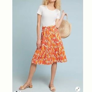 Maeve Anthropologie Banana Grove Denim Midi Skirt Size 0